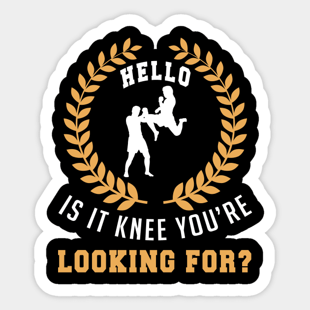 Funny Kickboxing Boxing MMA Fighting Knee Sticker by merchmafia